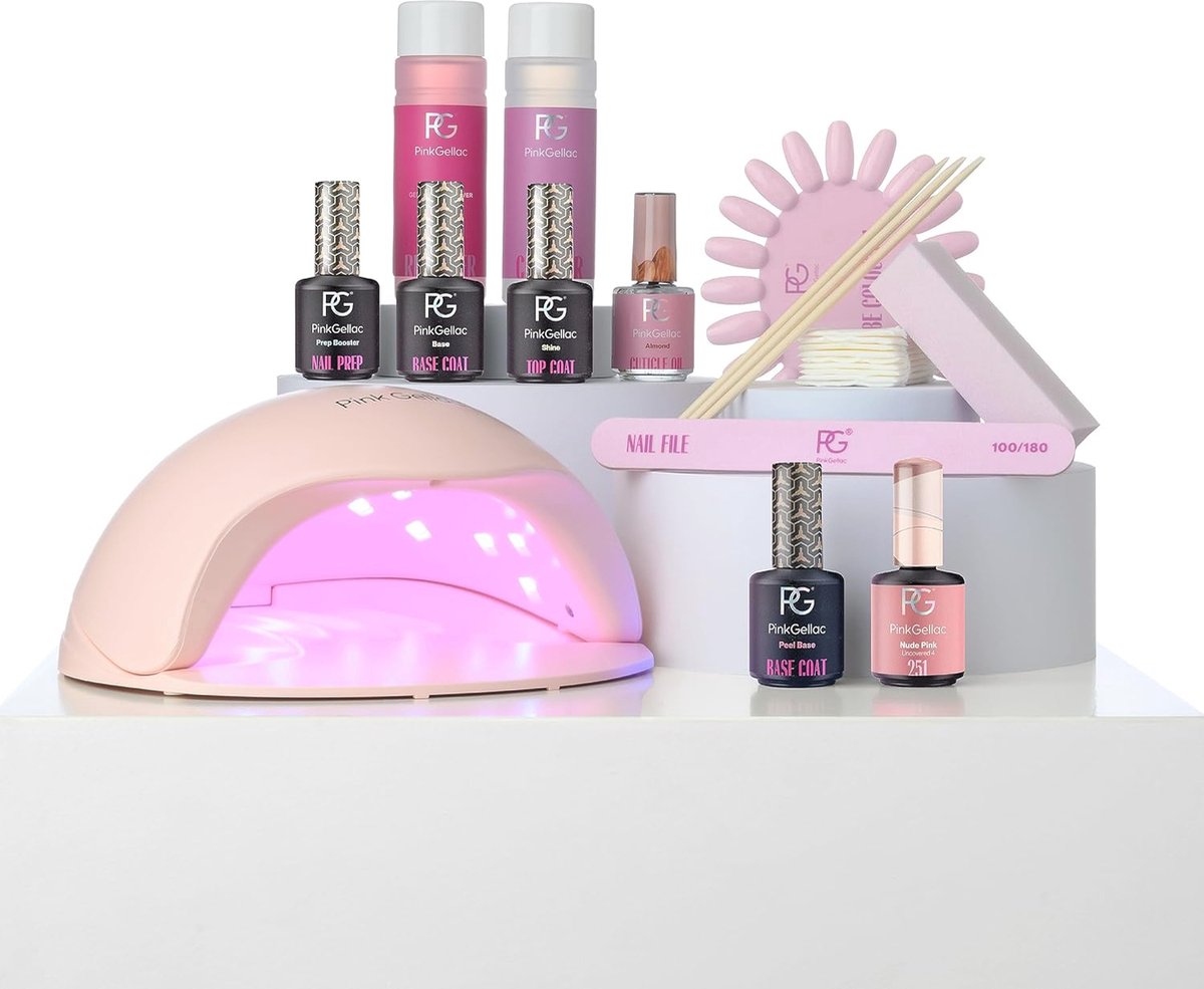 Goedkoopste Starterset voor Gellak met Roze LED Lamp - Compleet Manicurepakket voor Langdurige Nagels