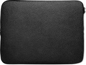 Laptophoes 17 inch - Leer - Structuur - Zwart - Laptop sleeve - Binnenmaat 41x28 cm - Zwarte achterkant