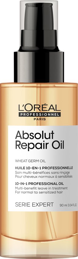 L’Oréal Professionnel Absolut Repair 10-in-1 Oil – Voedende en versterkende olie – Voor droog en beschadigd haar – 90 ml