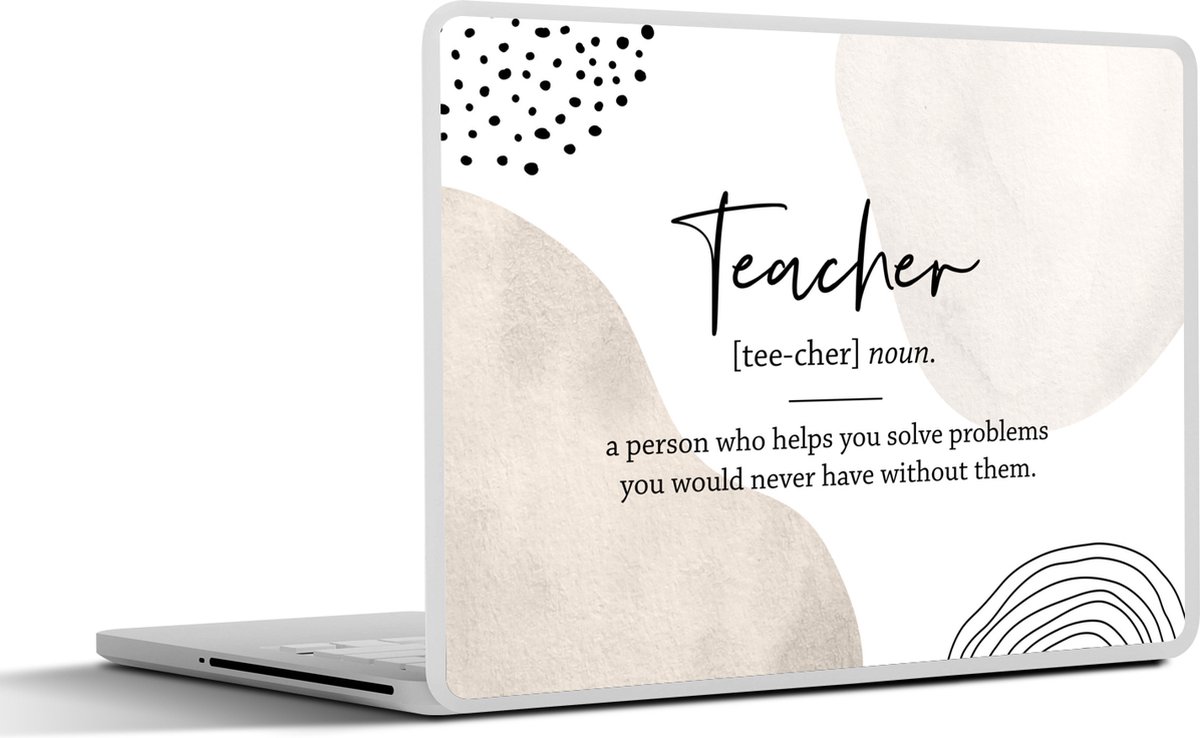 Laptop sticker - 15.6 inch - Woordenboek - Leraar - Quote - 36x27,5cm - Laptopstickers - Laptop skin - Cover