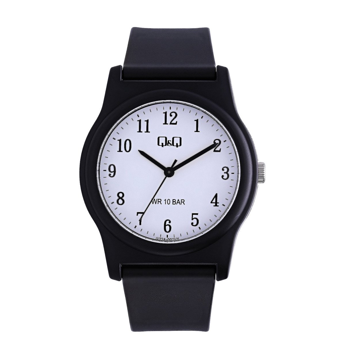 Q Q Unisex QQ herenhorloge met rubber band G22A-001VY - Horloge - Kunststof - Zwart - 37.70 mm