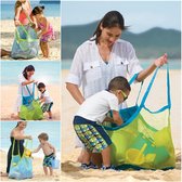 Strandtas I Nettas Voor Speelgoed I Opvouwbaar I Extra Opbergvakje I Vakantie Tas I Zak Tas I Handdoektas I Groen