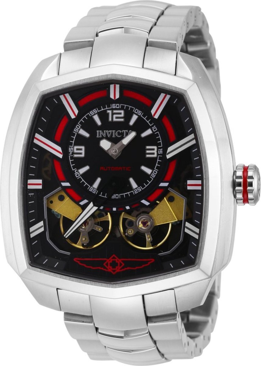 Invicta Akula 43998 Heren Horloge - Waterdicht - Analoog - Automatisch Uurwerk - Roestvrij Staal met zwarte Wijzerplaat - 48mm