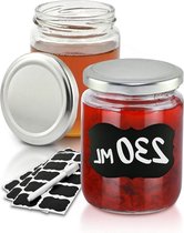 Pots à confiture avec couvercle 25 pots à confiture 230 ml étiquettes stylo hermétique lavable au lave-vaisselle pots à confiture cadeau avec couvercle