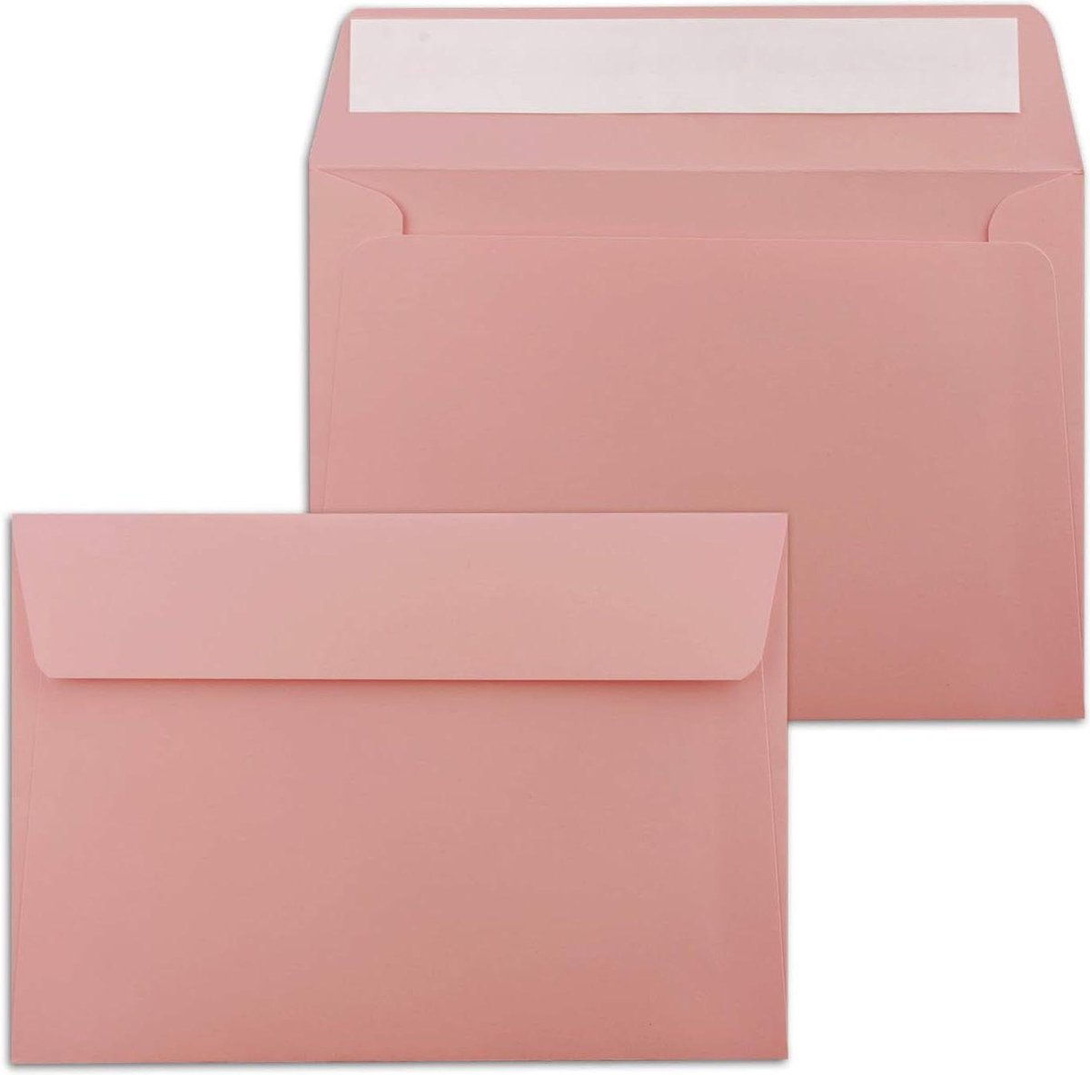 Dusky Pink Envelopes - Pack of 100 - Self-Adhesive - DIN C6 Size 11.5 x 16.3 cm - Christmas Greeting Cards & Invitations