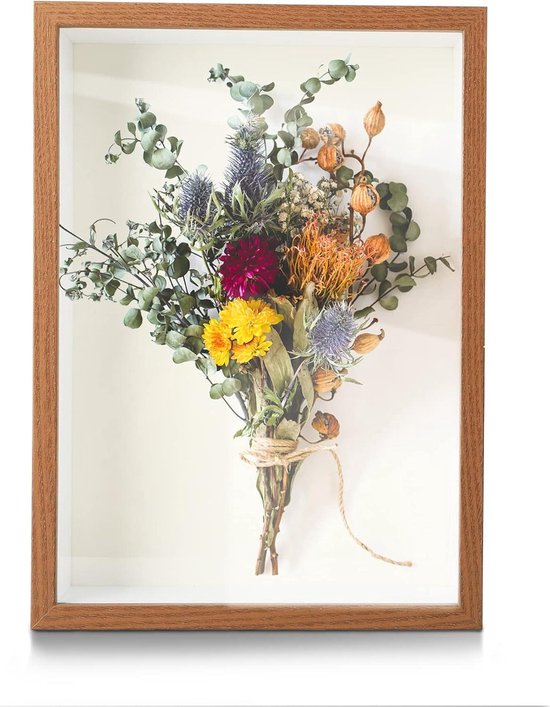 Shadow Box Fleur Artisanale En Bois 20x20cm - Personnalisable