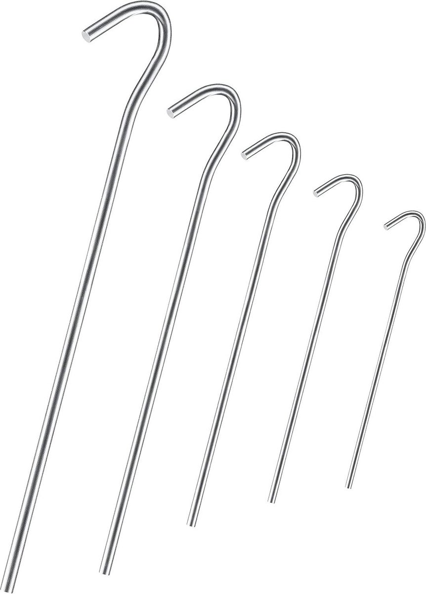Anti-ROST grondharingen Ø 4 mm lengte 230 mm - rond profiel - gegalvaniseerd staal - tenten camping