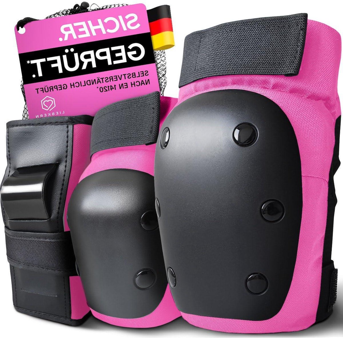 Liebkern Unisex Adult Kids Protector Set Ideal for Inliners, Skateboards, Scooters, Protectors for Adults, Adult Knee Pads