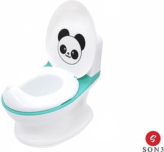 Baby Toilet Potje Realistisch Geluid Doorspoelen, Toilet Training voor Jongens en Meisjes, Stabiel, Comfortabel, Verwijderbaar Bakje. Ideaal eerste toilet. (groen) — afbeelding 4