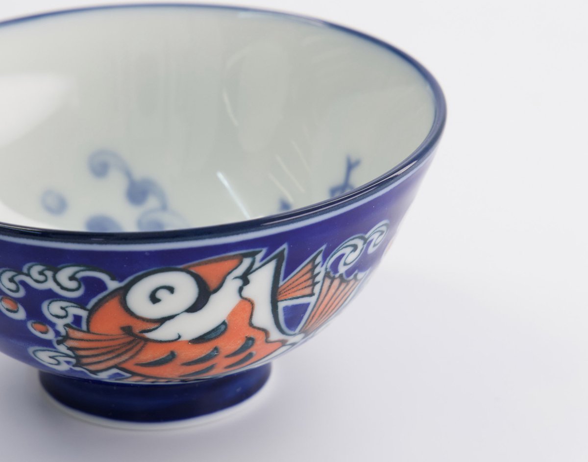 Tokyo Design Studio - Kawaii - Rijstkommen - 11.3x5.8cm - 300ml - Snapper Kom - Blauw