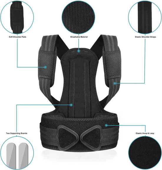 Houding Corrector Riem - Instelbare Steunbrace voor Rug, Nek en ...