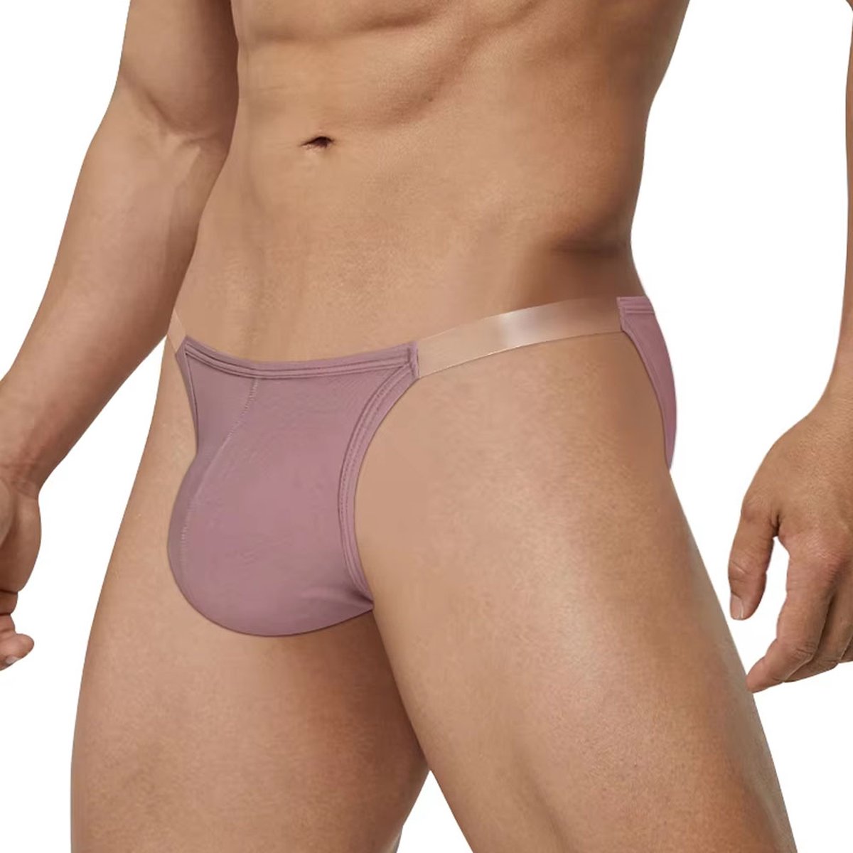 Goedkoopste Heren Slip met Transparante Bandjes - Sexy Ondergoed - Lingerie - Roze