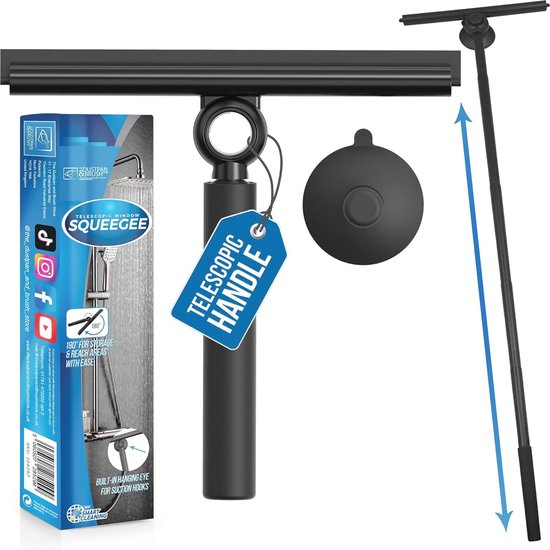 Telescopische douchewisser - 97cm uitschuifbaar - rakel met rubberen lip - douche- en badkamerglasreiniger Telescopische douchewisser - 97cm uitschuifbaar - rakel met rubberen lip - douche- en badkamerglasreiniger