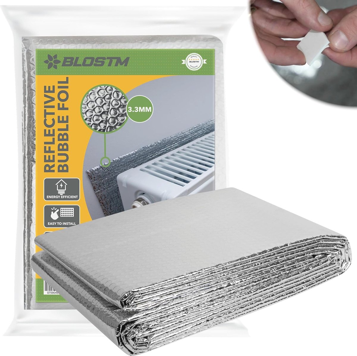 Noppenfolie Isolatie 5m x 60cm - Warmtereflecterende Radiatorfolie voor Energiebesparing