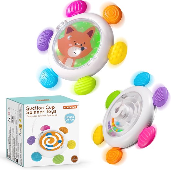 Vicloon spinner-speelgoed met zuignap, 3 stuks Oceaan Kinderplezier, baby-badspeelgoed, sensorisch speelgoed, geschenk voor baby's van 1-3 jaar