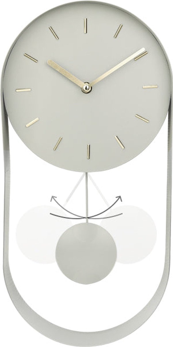 SensaHome Wandklok Sofia - Minimalistische Pendel Slingeruurwerk - Scandinavish Stijl Klok Nordic Design - Ø20cm - Pastel Groen