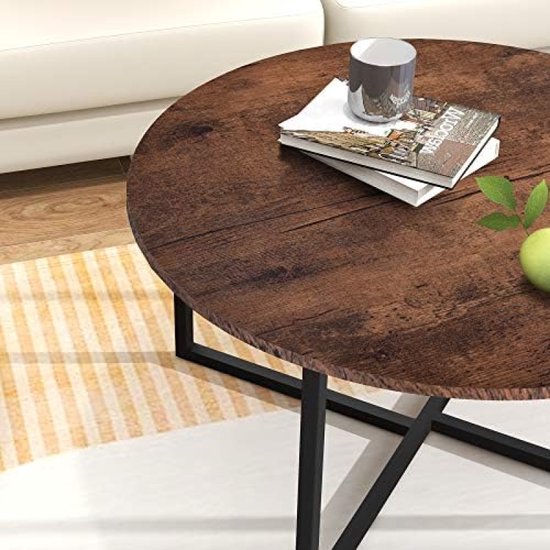 Eiken salontafel - metalen X poot- Bestel nu bij