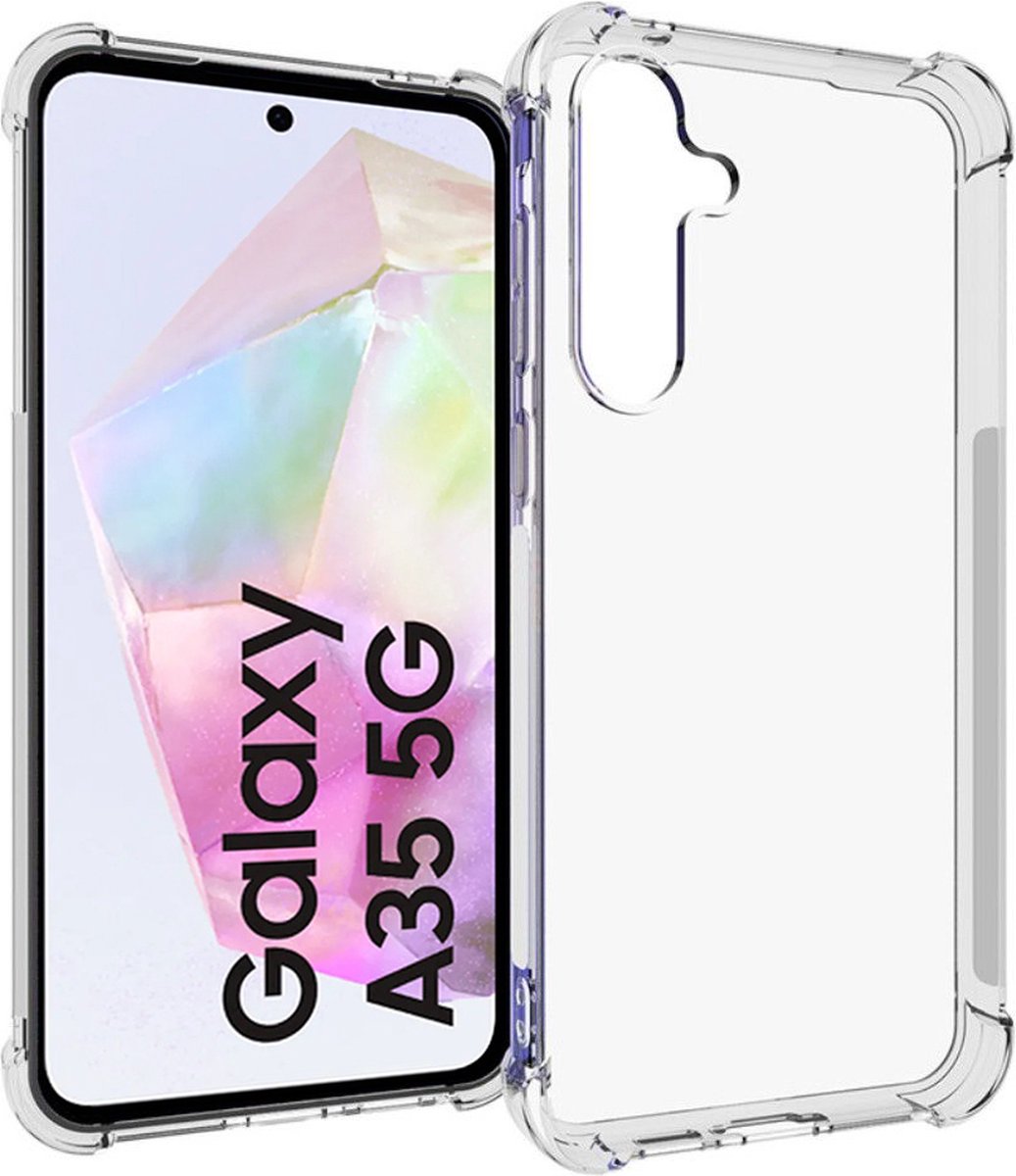 Transparant Hoesje geschikt voor Samsung Galaxy A35 - Shock Proof case - Siliconen hoesje