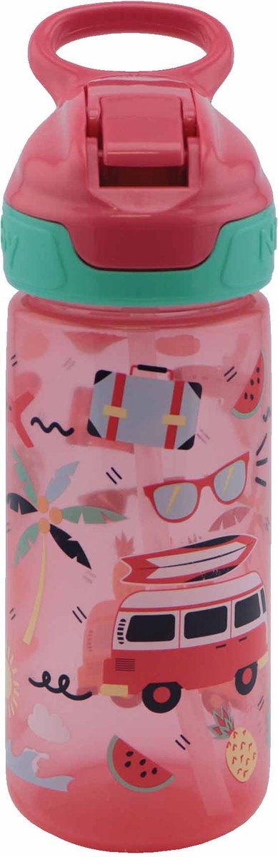 Nûby - Flip-It drinkbeker met zachte tuit - Drinkfles voor kinderen - Roze - 540ml - 6+ jaar