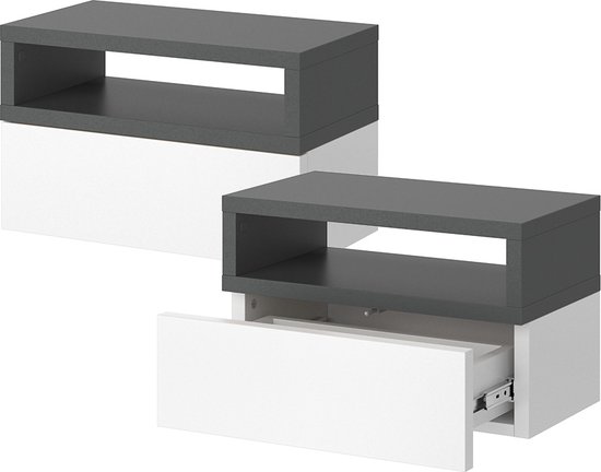 Nachtkastje Rechts Elos Wit Melamine 25x60x27 cm