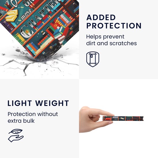kwmobile e-reader hoesje geschikt voor Pocketbook Verse / Verse Lite / Verse Pro / Color / Vivlio Light/Light HD hoes - E reader flip case met magneetsluiting - Ereader cover - bibliotheek design in meerkleurig van kwmobile — afbeelding 5