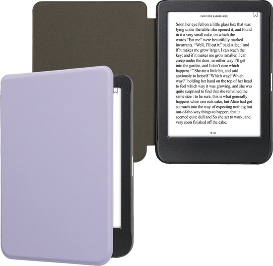kwmobile e-reader hoesje geschikt voor Kobo Clara BW / Colour hoes - E reader flip case met magnetische sluiting - Ereader cover in lavendel — afbeelding 3