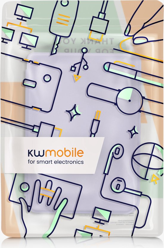 kwmobile e-reader hoesje geschikt voor Kobo Clara BW / Colour hoes - E reader flip case met magnetische sluiting - Ereader cover in lavendel — afbeelding 2