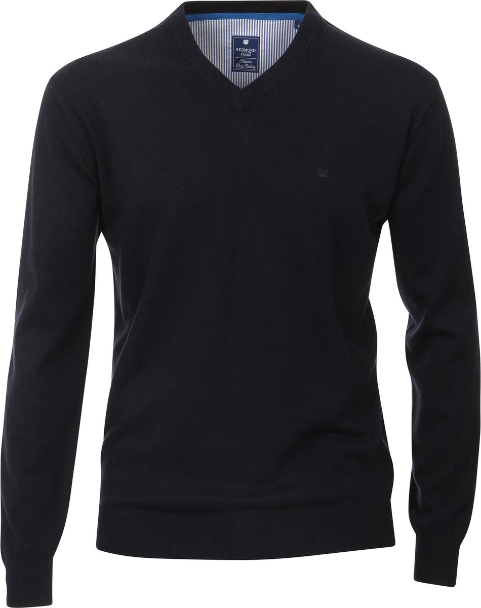 Redmond heren trui katoen - V-hals - marine blauw