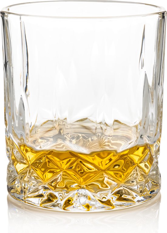 Whisiskey® Classic Whisky Verres - 4 verres Tumbler - Verre de whisky Set - Verres à Verres à eau - Verres à boire - 345 ml en Glas