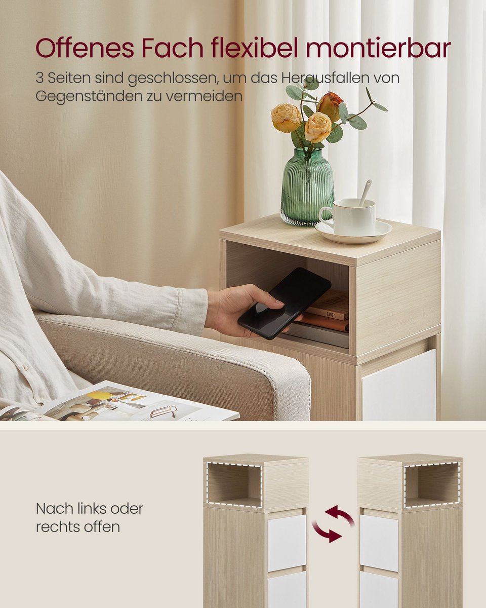 IBUYKE set van 2 nachtkastjes, smal nachtkastje, hoge bijzettafel met één lade, verstelbare poten, 25x25x71 cm, moderne salontafel voor woonkamer en slaapkamer, wit TMJ417W-2 IBUYKE set van 2 nachtkastjes, smal nachtkastje, hoge bijzettafel met één lade, verstelbare poten, 25x25x71 cm, moderne salontafel voor woonkamer en slaapkamer, wit TMJ417W-2