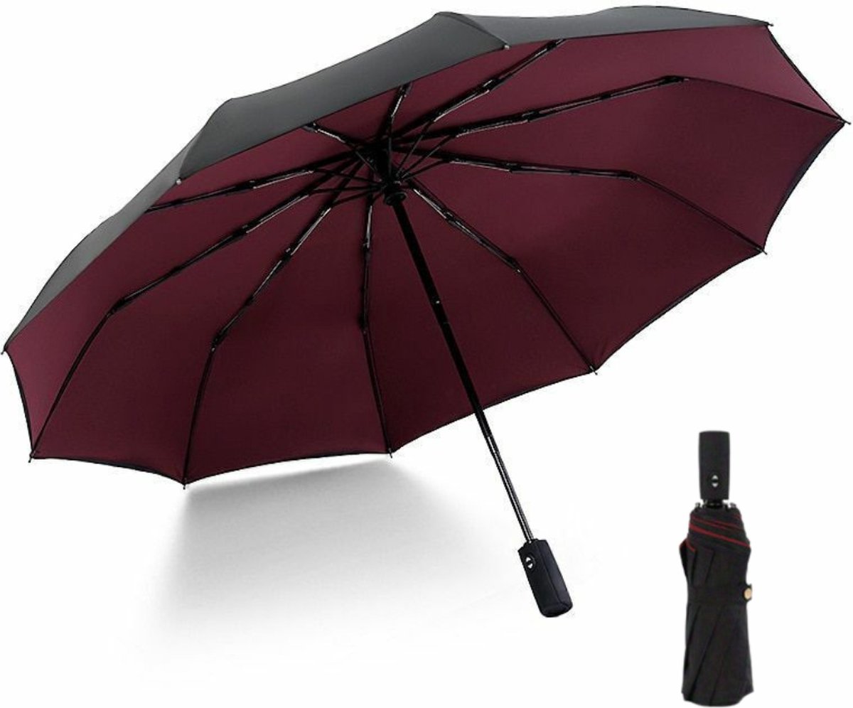 Bovista Moderne Stormparaplu - Opvouwbaar - Windproof Paraplu - Stormproef - Automatisch Uitklapbaar - Umbrella - Bordeaux Rood