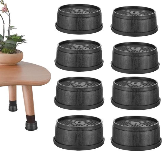 Set van 4 bedverhogers, 6 inch meubelverhogers, zware meubelverhogers, stapelbare bedbeenliften, hulp verhogen voor bank, tafel, stoel, lifter, stabiliteitsverhogers