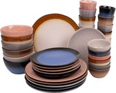 Bol.com 30 delige serviesset - 6 personen - meerkleurig - aardewerk - Earth style - Kade 171 - hip en trendy aanbieding