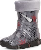 Ladeheid Kinder Regenlaarzen - Rubber - Hoog - PVC – Waterdicht - LA-ZT-Szuwarek2020 - Donkergrijze spinnen 40 - 27/28