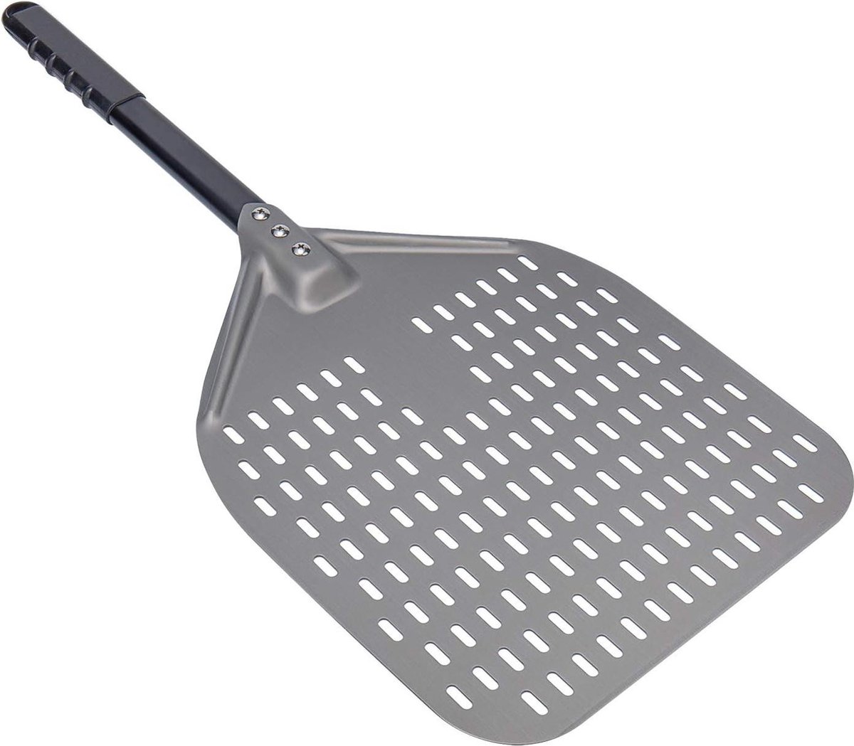 Geperforeerde pizzaschil 305 cm - Hard geanodiseerd aluminium - Professionele rechthoekige pizzaoven schil met handvat - Bakkersgereedschap