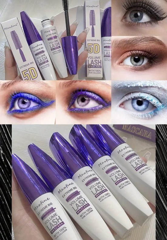 Foto: Prachtige 5d waterproof paarse kleur mascara die uw ogen een mooie sexy blik geven