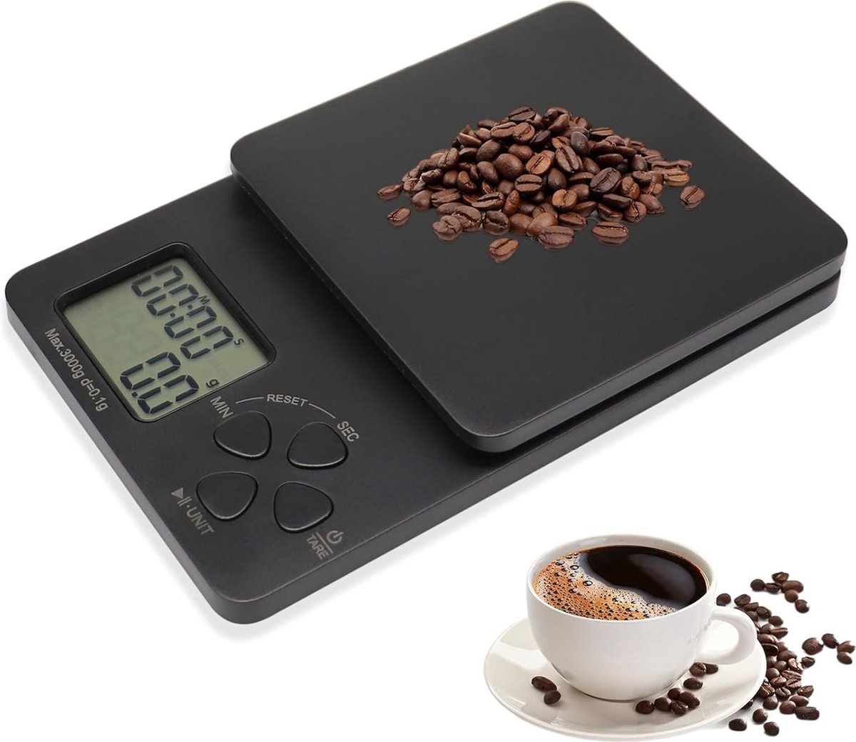 Lexium Koffie weegschaal - Koffieweegschaal - Barista weegschaal - Digitale Keukenweegschaal - Precisieweegschaal - Barista