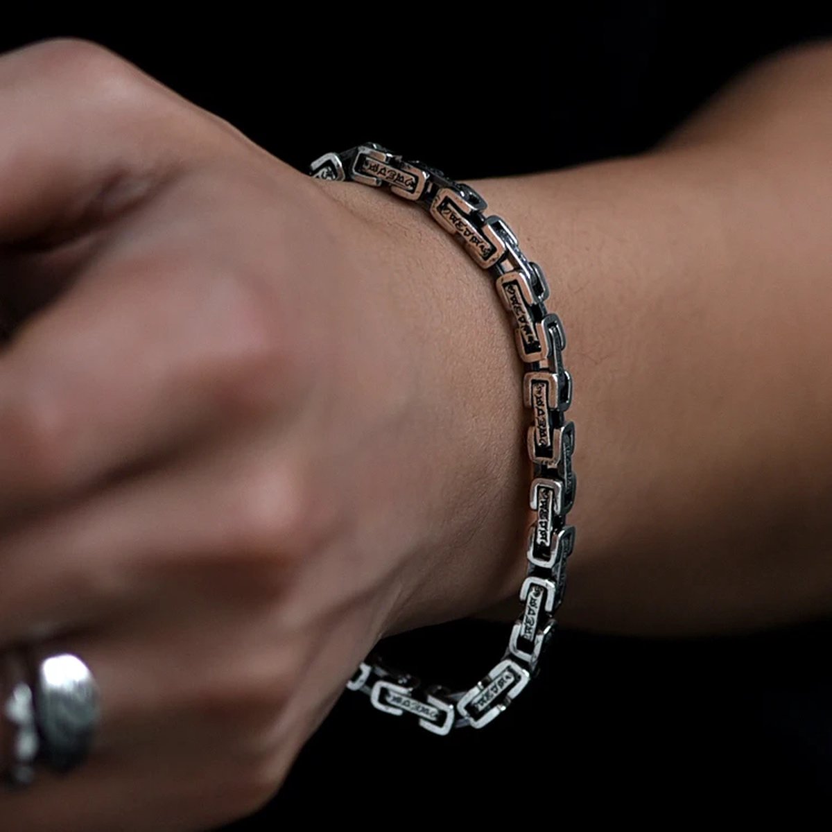 Donley Draken Armband Heren 20 cm - Zilveren HipHop Schakelarmband met Draak - Dragon Mantra Armband - Stoere Heren Sieraden - Cadeau voor Mannen