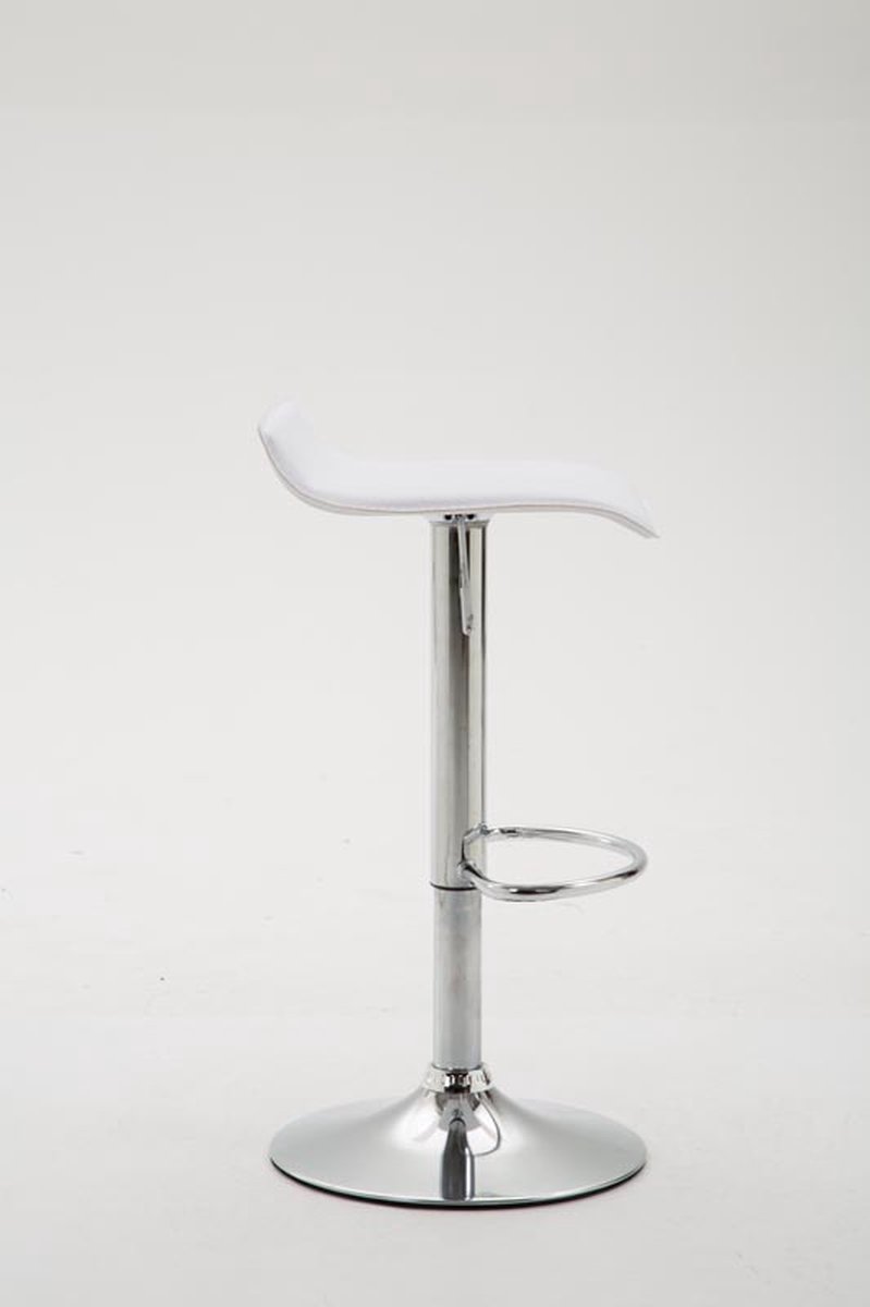 CLP Dyn V2 Barkruk - Kunstleer chroom/wit