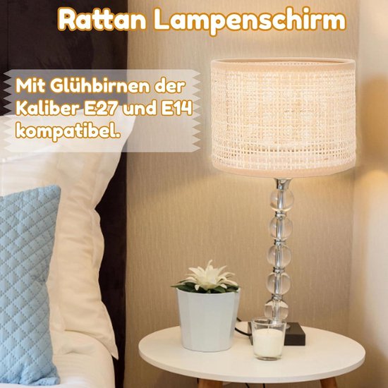 Abat-Jour En Rotin, Abat-Jour Universel En Rotin Pour Lustre, Abat