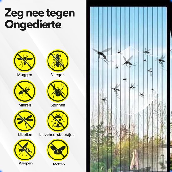 Vicon Magnetisch Vliegengordijn met Altijd Open Functie - 90 x 210 CM - Eenvoudige installatie - Huisdiervriendelijk - Deurgordijn - Deurhor - Horgordijn Deur van Vicon — afbeelding 3