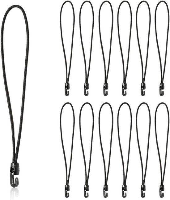 Sollbry Stück 24 cm elastische Bungee-Seile mit Haken, kleine Bungee