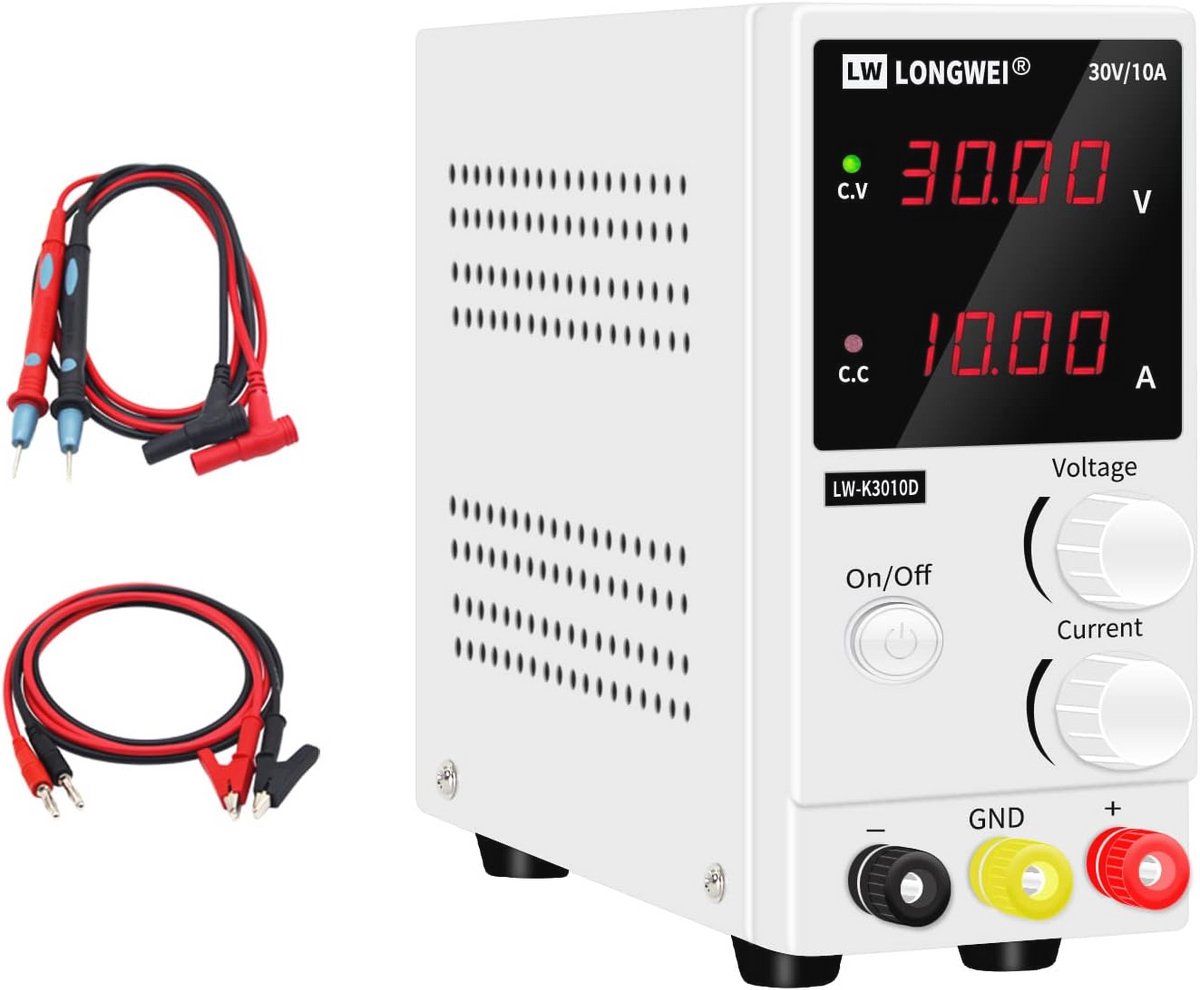 Variabele DC Voeding 30V 10A met 4-Cijferig LED-Display – Ideaal voor Laboratorium en DIY Projecten