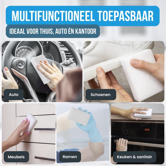 Strex Wonderspons 24 stuks - Melamine Spons - Schuursponsjes Krasvrij - Auto & Schoonmaak Spons - Vlekken Verwijderaar - Geschikt Voor Alle Oppervlakken
