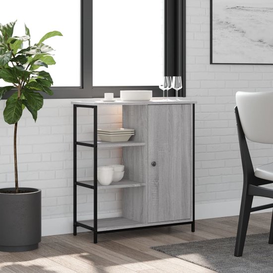 Buffet vidaXL - Commodes - Meuble de rangement - Armoire murale - Buffet 70 x 30 x 80 cm Bois traité Gris Sonoma