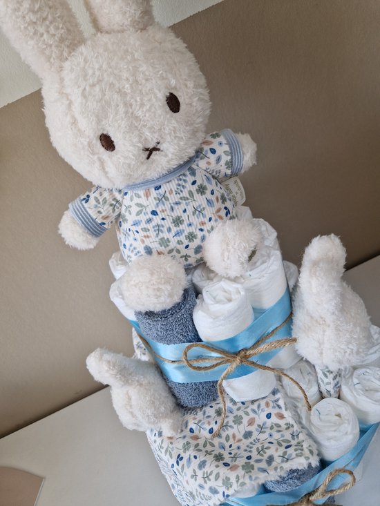 Nijntje x Little Dutch Vintage Sunny Stripes luiertaart jongen - babyshower - kraamcadeau van Nijntje — afbeelding 5