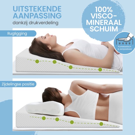 ELONEO Rugsteunkussen Driehoekig Wigkussen & Hoofdbordkussen Voor Bed Of Sofa Wasbare Hoes 180 Cm 2733671393