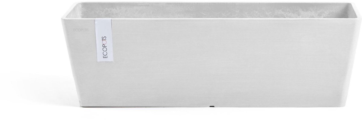 Ecopots Bruges 65 - Pure White - 65 x 17 x H17 cm - Rechthoekige witte bloempot / plantenbak