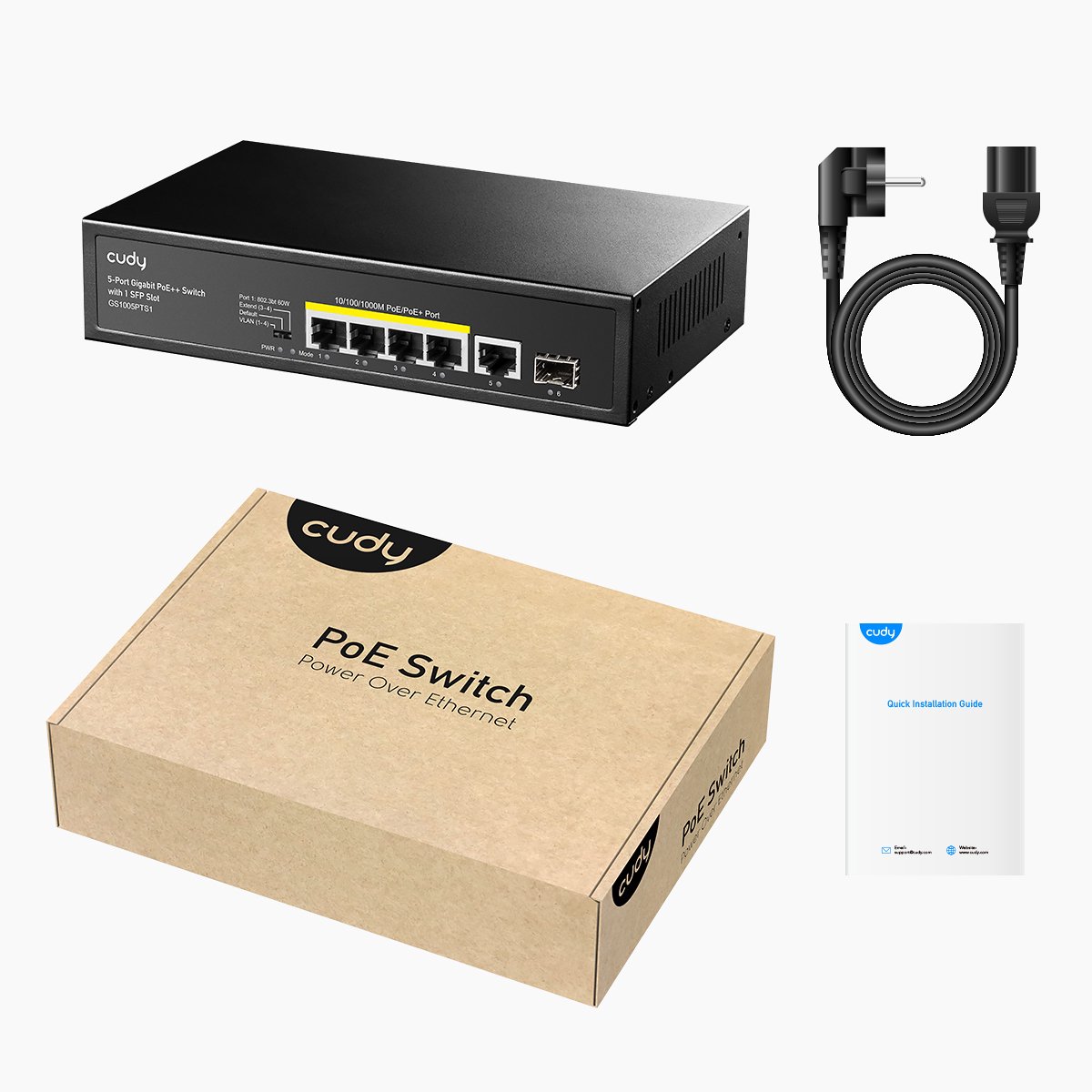 Cudy 5-Port 10/100/1000 POE+ Switch with 1 SFP Port thumbnail 2