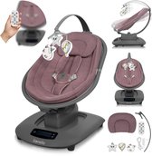 Lionelo Blossom Fauteuil à Bascule Électrique – 5 vitesses – Tissu bambou respirant – Télécommande – 5 mélodies & sons nature – Fauteuil bébé – Réglage continu – Harnais 5 points – Jusqu’à 9 kg